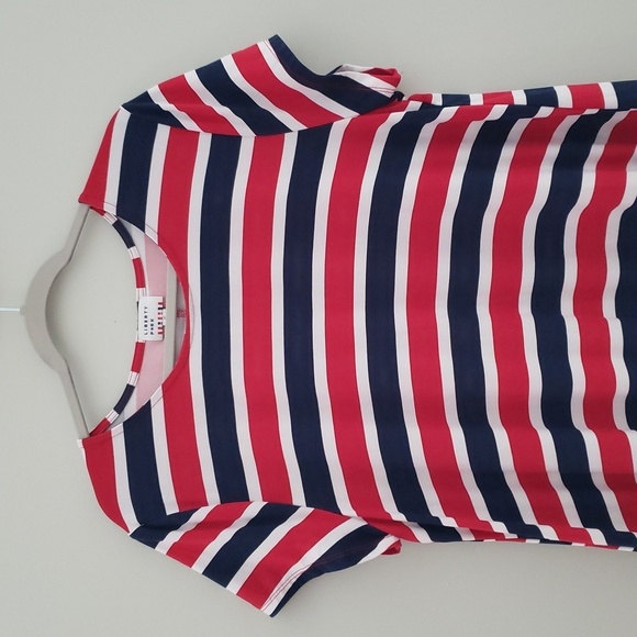 Liberty Park Swing Dress XL Red White Blue Casual Soft Short Sleeve Patriotic - Picture 2 of 12
